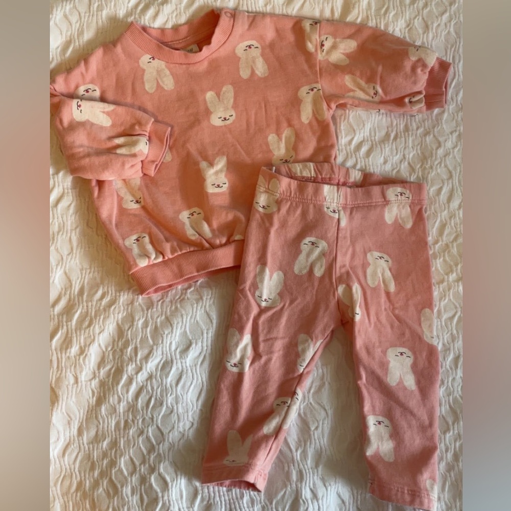 Adorable Pink Bunny Matching Set